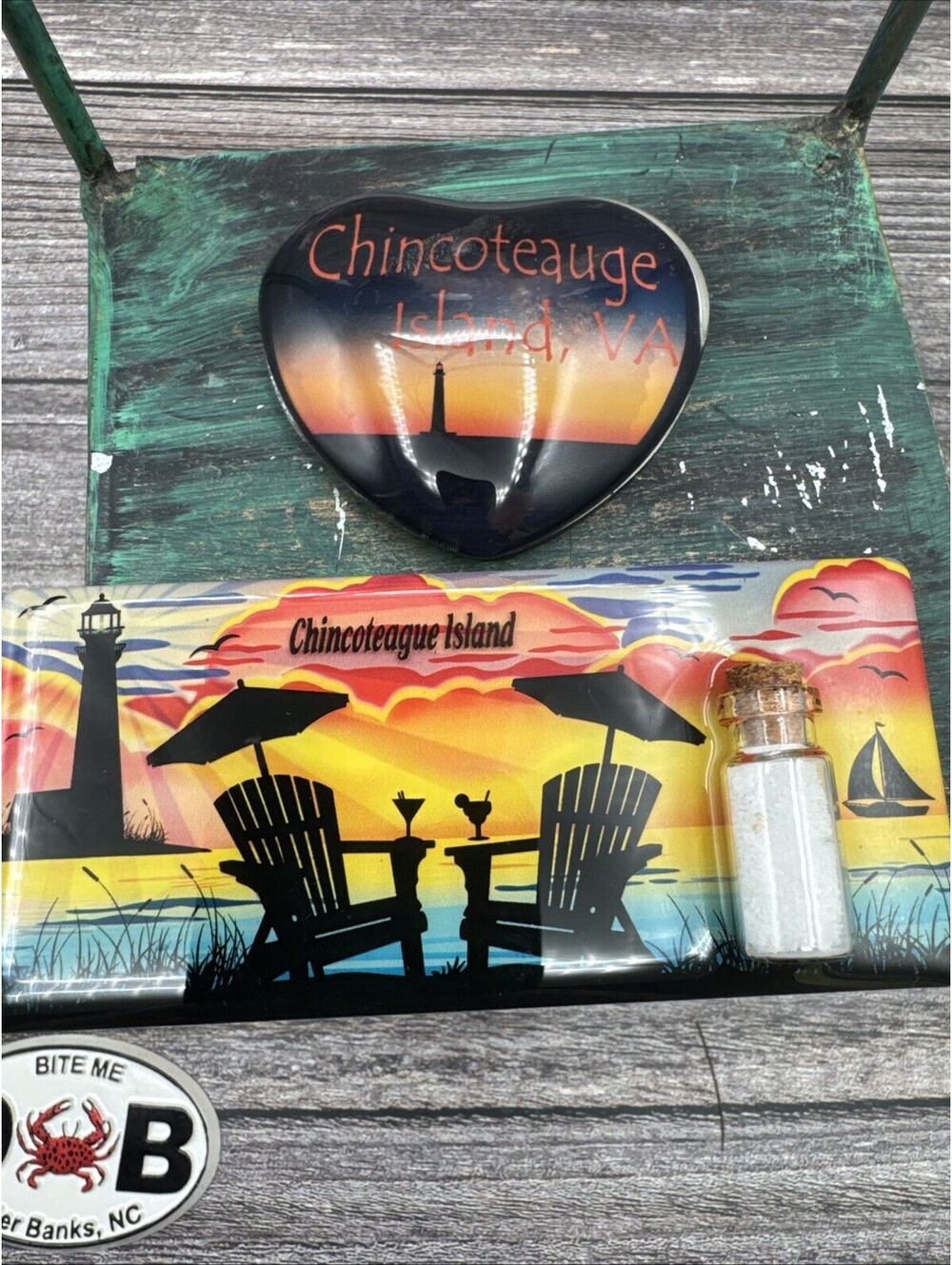 Lot Of Two New Chincoteauge Island Refrigerator Magnets  Travel Souvenirs